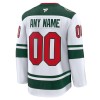 Miehille NHL Minnesota Wild Pelipaita Custom Fanatics Premium 2024-25 vieras Valkoinen